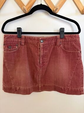 American Eagle Burnt Orange Corduroy Mini Skirt